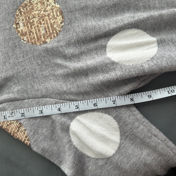 Cozy Gray Sequin Polka Dot Sweate - Picture 9 of 10